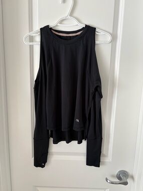 MAIA Active Black Off-Shoulder Tank Top with Thumbholes